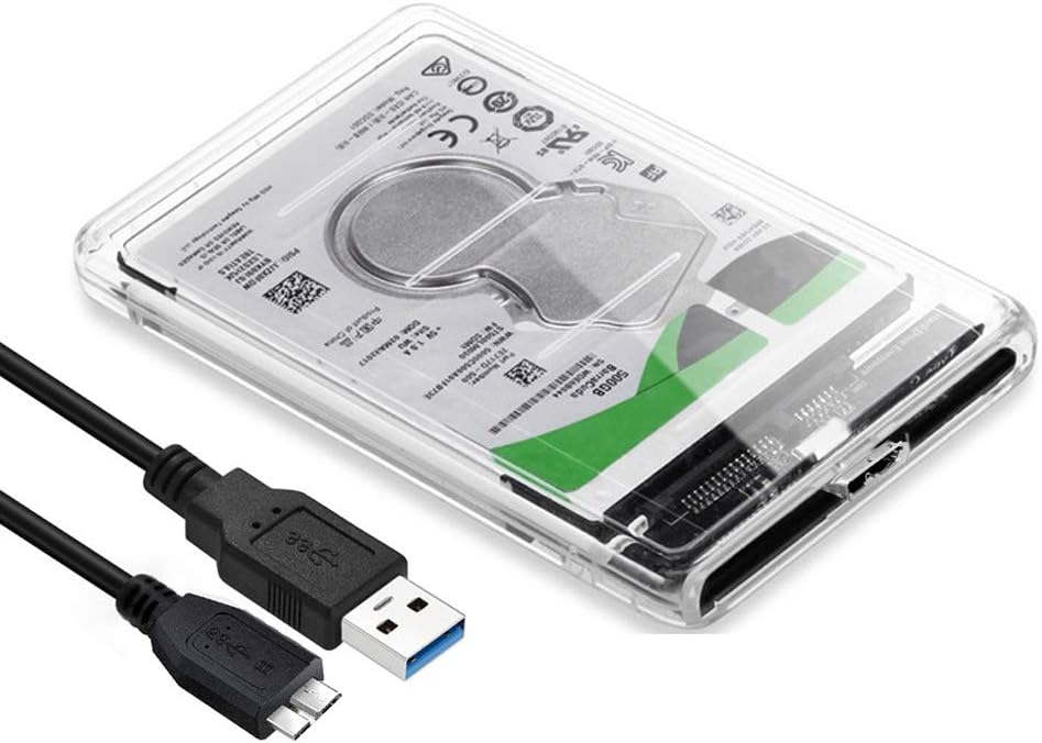 T Tersely 2.5-Inch SATA to USB 3.0 External Hard Drive Enclosure Adapter Case, Transparent LED Indicator 7mm/9.5mm SATA I/II/III/SSD/HDD Data Transfer PC/Laptop [Support UASP][Auto Sleep] - Tin Sign Factory Australia