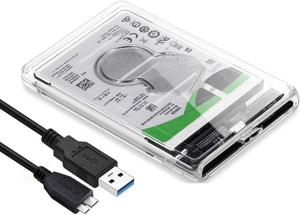 T Tersely 2.5-Inch SATA to USB 3.0 Tool-Free External Hard Drive Enclosure Adapter Case, Transparent LED Indicator 7mm/9.5mm SATA I/II/III/SSD/HDD Data Transfer PC/Laptop [Support UASP][Auto Sleep]