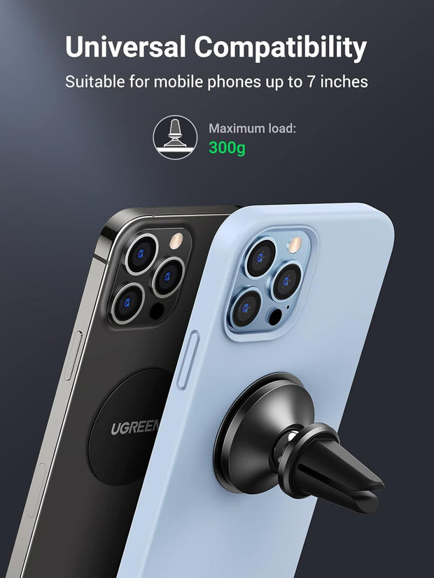 UGREEN Car Phone Mount Magnetic Air Vent Universal Magnet Holder Compatible with iPhone 17 Pro Max, Galaxy S24 Ultra, Gloss Black