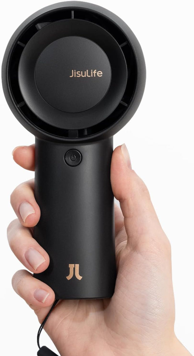 JISULIFE Portable Handheld Turbo Fan [18H Max Cooling Time], 6000mAh USB Rechargeable- Black