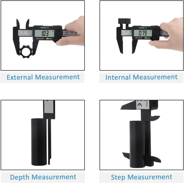 Digital Caliper, Adoric 0-6" Calipers Measuring Tool - Electronic Micrometer Caliper with Large LCD Screen, Auto-off Feature, Inch and Millimeter Conversion