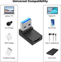 AreMe 2 Pack Right Angle USB A to USB C Adapter, 90 Degree Up and Down Angle USB 3.0 Male to Type C Female Connector for PC, Laptop, Tablet and Phones - Tin Sign Factory Australia