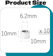 10Pcs M6 Aluminum Spacers, Metal Spacer Aluminum Round 6.2mm ID x 10mm OD x 10mm L Thickness Aluminum Spacer Screw Standoff for M6 Screw Bolts silver