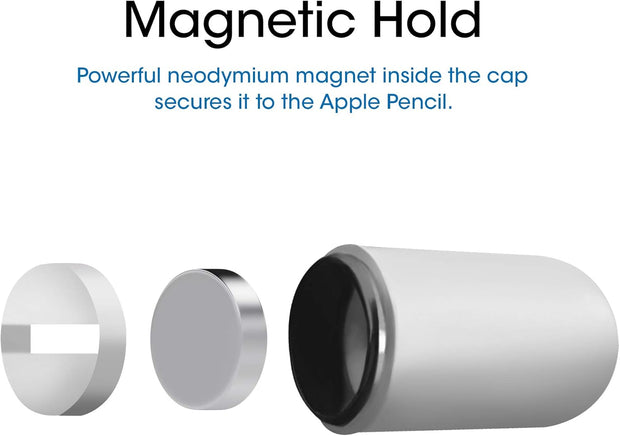 TechMatte Magnetic Replacement Cap Compatible with Apple Pencil (with Cap Holder) (Updated Version)
