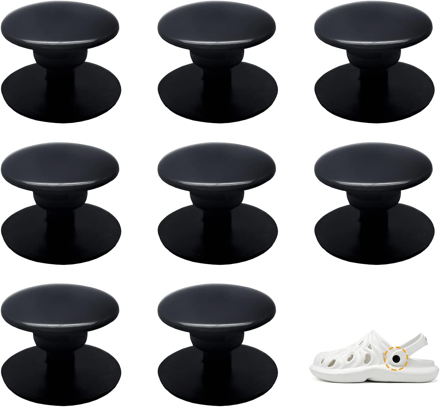 Lorwatin 8 Sets Replacement Rivets for Croc Shoes, Replacement Parts Buttons Strap Repair Rivets for Croc Styled Shoes Accessories - Tin Sign Factory Australia