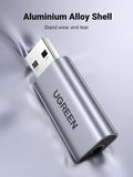 UGREEN USB to Audio Jack External Sound Card 3.5mm Audio Adapter 2 in 1 USB to 3.5mm - Tin Sign Factory Australia