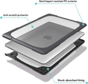 ProCase for MacBook Pro 13 Inch 2023 M2, 2022 2020 M1 A2338/ A2289/ A2251, Heavy Duty Hard Shell Case-Black