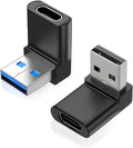 AreMe 2 Pack Right Angle USB A to USB C Adapter, 90 Degree Up and Down Angle USB 3.0 Male to Type C Female Connector for PC, Laptop, Tablet and Phones - Tin Sign Factory Australia
