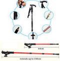 Adjustable 2X Hiking Trekking Poles - Durable Walking Sticks for Camping - Red 