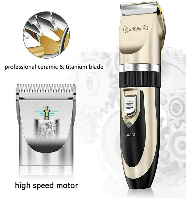 Professional Cordless Hair Clippers & Trimmer Set – 9-Piece Washable Beard & Hair Grooming Kit for Men