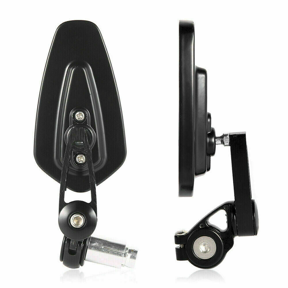 Sleek Black Universal 7/8" Motorcycle Bar End Mirrors for Cafe Racers