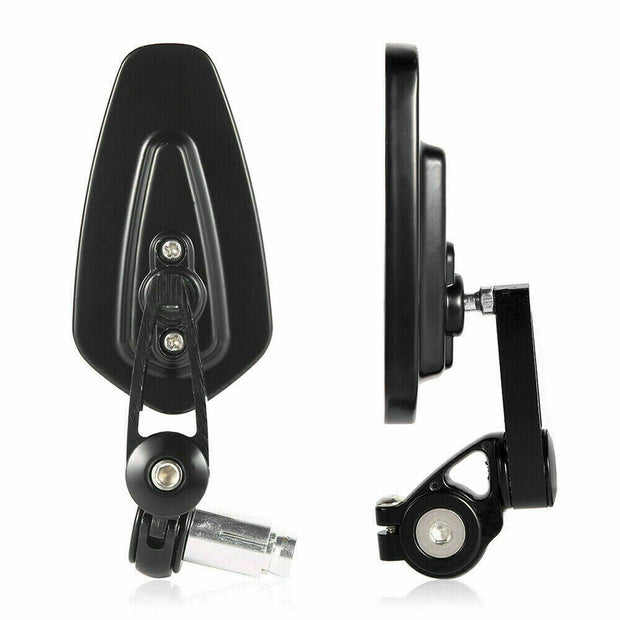 Sleek Black Universal 7/8" Motorcycle Bar End Mirrors for Cafe Racers