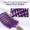 Gold Detangling Hairbrush – Nylon & Boar Bristles for Women & Men | Scalp Massage Comb