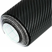 4D Carbon Fiber Vinyl Gloss Black Car Phone Laptop Wrap Sticker Film 150X90 CM