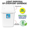 Sleek 10L/20L Swing Lid Trash Bin - Perfect for Kitchen & Bathroom Waste Management!