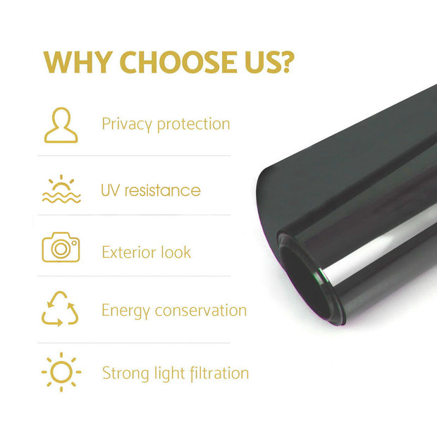 Car Home Window Tint Film Black Roll 5% VLT 760Mm*7M Tinting Tools Kit
