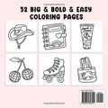 Cute & Groovy Coloring Book – Bold, Easy Designs for Relaxation | Perfect for Adults & Kids