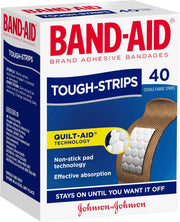 Band-Aid Tough Strips 40 Pack |Non-stick Pad Technology| Strengthened Protection| Super Stick