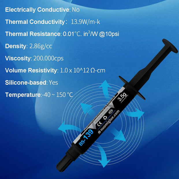 BSFF Thermal Paste, 3.5g with Toolkit CPU Paste Thermal Compound Paste Heatsink for IC/Processor/CPU/All Coolers, Carbon Based High Performance