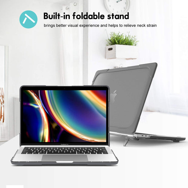 ProCase for MacBook Pro 13 Inch 2023 M2, 2022 2020 M1 A2338/ A2289/ A2251, Heavy Duty Hard Shell Case-Grey