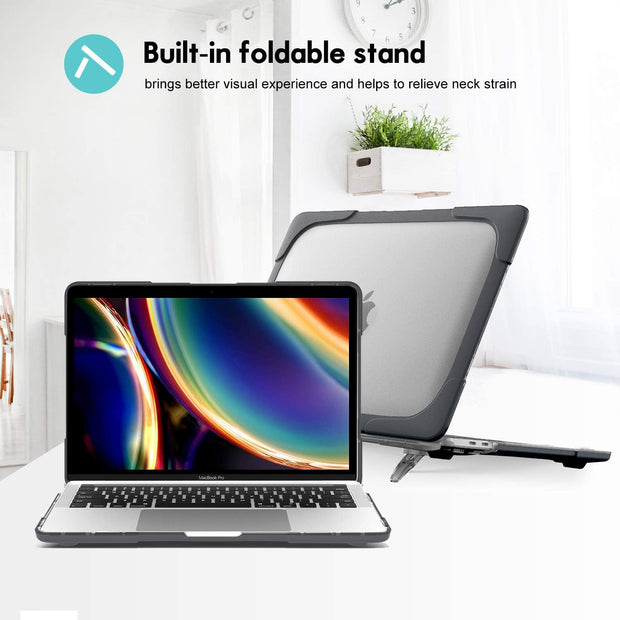 ProCase for MacBook Pro 13 Inch 2023 M2, 2022 2020 M1 A2338/ A2289/ A2251, Heavy Duty Hard Shell Case-Black