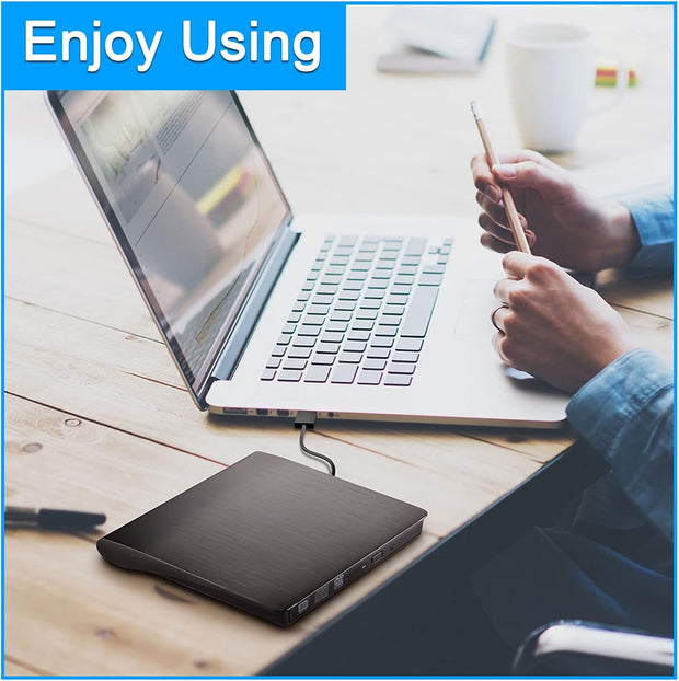 Actpe USB 3.0/Type-C Slim External DVD RW CD Writer Drive Burner Reader Player Optical Drives for Laptop PC
