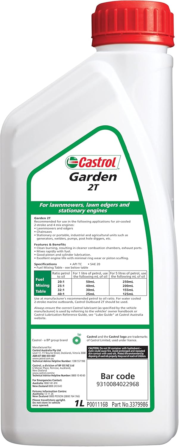 Castrol Garden 2T 2 Stroke Engine Oil 1 Litre