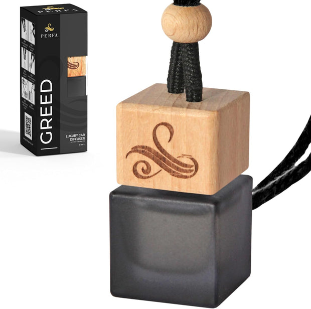Creed Car Air Freshener for Men | Aventos Perfume Inspired Car Fragrance | Strong Freshener with Odour Eliminator Technology | GREED Car Scent by Perfa