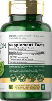Bitter Melon Capsules | 1000mg | 200 Count | Non-GMO & Gluten Free Extract | Complex Supplement | by Carlyle