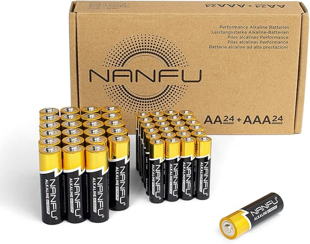 NANFU Alkaline AA + AAA Battery (48 Combo Pack)