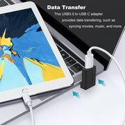 AreMe 2 Pack Right Angle USB A to USB C Adapter, 90 Degree Up and Down Angle USB 3.0 Male to Type C Female Connector for PC, Laptop, Tablet and Phones