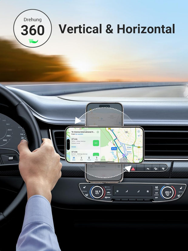 UGREEN Car Phone Mount Magnetic Air Vent Universal Magnet Holder Compatible with iPhone 17 Pro Max, Galaxy S24 Ultra, Gloss Black
