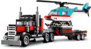 Creator 3-in-1 Flatbed Truck & Helicopter – Build a Plane, Fuel Lorry, or Hot Rod SUV | Construction Toy for Kids 7+