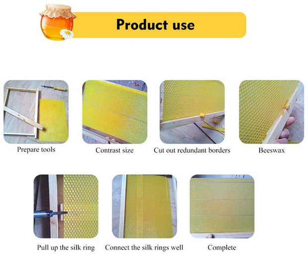 Premium 60Pcs Beekeeping Wax Frames - High-Quality Honeycomb Sheets for Bee Hives