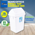 Sleek 10L/20L Swing Lid Trash Bin - Perfect for Kitchen & Bathroom Waste Management!
