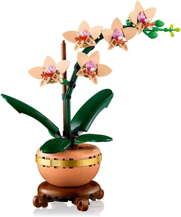 Botanicals Mini Orchid Craft Kit – Artificial Plant Model with Faux Flowers & Terracotta-Style Pot | DIY Decor for Home & Office