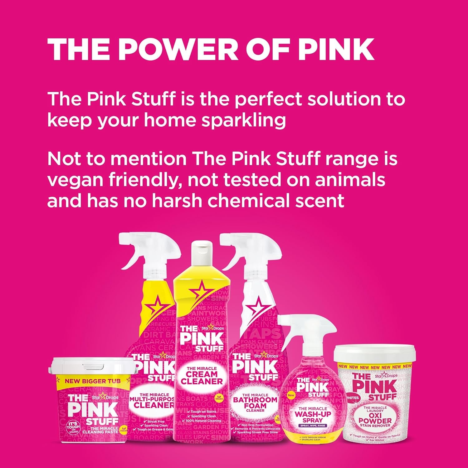 The Pink Stuff Miracle Cleaning Paste 850g – Powerful Multi-Purpose Cleaner | Non-Toxic, Vegan & Cruelty-Free