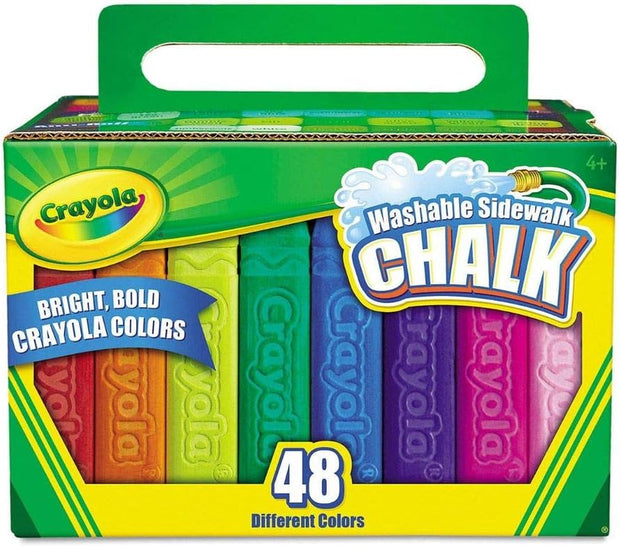 Washable Sidewalk Chalk – 48-Count Vibrant Colors | Perfect for Outdoor Art, Kids' Activities & Games
