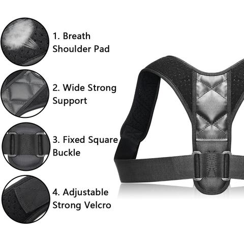 Adjustable Posture Corrector Back Support Strap Brace Shoulder Spine Support Lumbar Posture Orthopedic Belt - Tin Sign Factory Australia