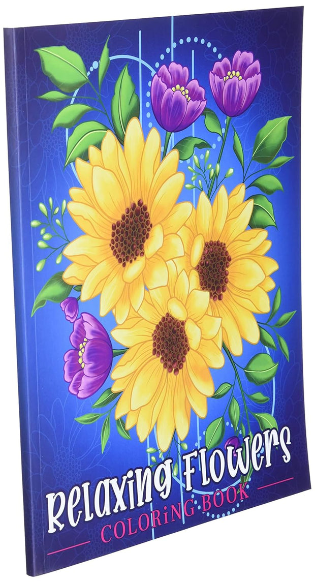Relaxing Flowers: Coloring Book For Adults With Flower Patterns, Bouquets, Wreaths, Swirls, Decorations.