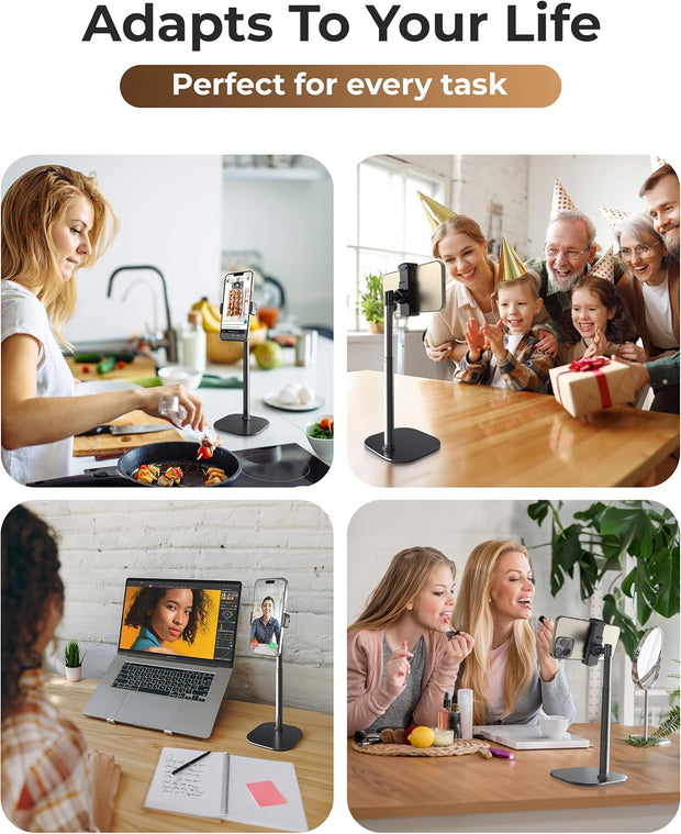 COOPER ChatStand, Adjustable Cell Phone Stand for Desk, Cell Phone Holder for Desk - Night Black