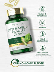 Bitter Melon Capsules | 1000mg | 200 Count | Non-GMO & Gluten Free Extract | Complex Supplement | by Carlyle
