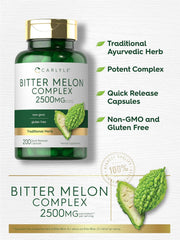 Bitter Melon Capsules | 1000mg | 200 Count | Non-GMO & Gluten Free Extract | Complex Supplement | by Carlyle