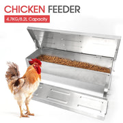Automatic Chicken Feeder Galvanized Coating Self Opening Treadle 8.2L AU Stock
