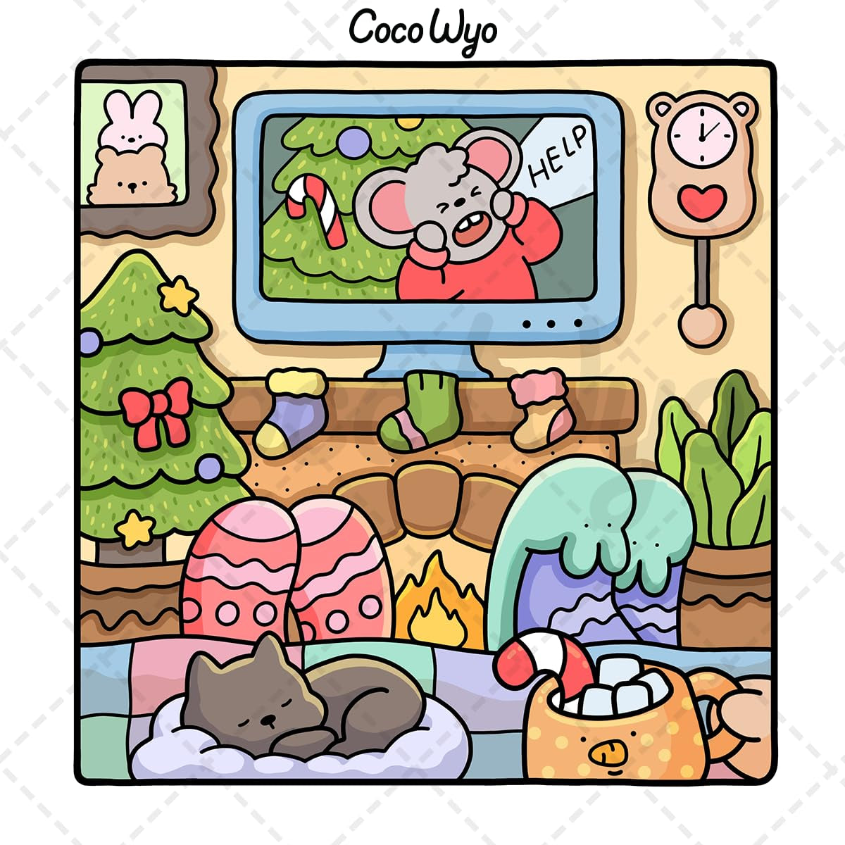 Comfy Days: Coloring Book for Adults and Teens Featuring Super Cute Animal Characters in Cozy Hygge Moments for Relaxation