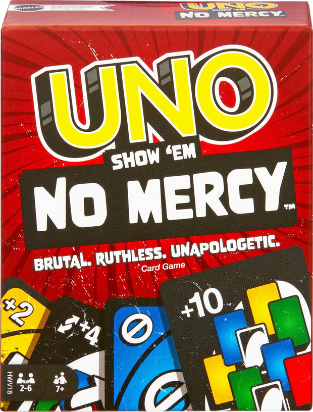 UNO Show ‘Em No Mercy Card Game – Extra Cards, Special Rules & Tougher Penalties | Fun for Kids, Adults & Family Game Nights