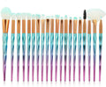 20PCS Diamond Unicorn Eye Makeup Brush Set – Blue & Pink Eyeshadow & Blending Brushes