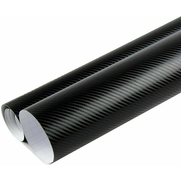 4D Carbon Fiber Vinyl Gloss Black Car Phone Laptop Wrap Sticker Film 150X90 CM