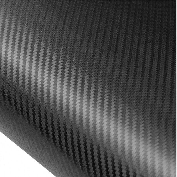 4D Carbon Fiber Vinyl Gloss Black Car Phone Laptop Wrap Sticker Film 150X90 CM