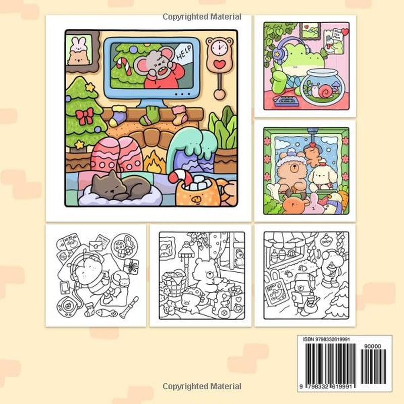 Comfy Days: Coloring Book for Adults and Teens Featuring Super Cute Animal Characters in Cozy Hygge Moments for Relaxation